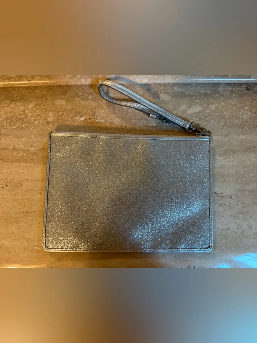 Coach Metallic Silver wristlet